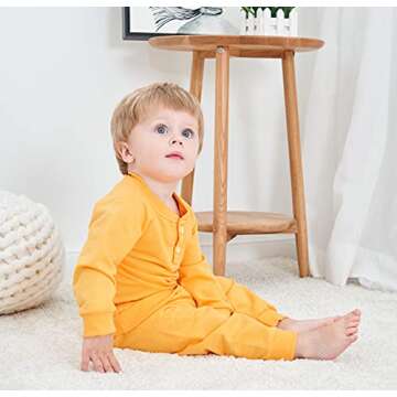 ADXSUN Toddler Baby Boys Girls Clothes Long Sleeve Top+Casual Pants Baby Sweatsuits Winter Solid Color Unisex Fall outfits (Brown, 2-3 Years)