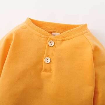 ADXSUN Toddler Baby Boys Girls Clothes Long Sleeve Top+Casual Pants Baby Sweatsuits Winter Solid Color Unisex Fall outfits (Brown, 2-3 Years)