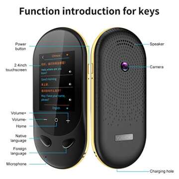 MORTENTR Language Translator Device Two Way Instant Voice Translator Support 106 Languageswith Camer...