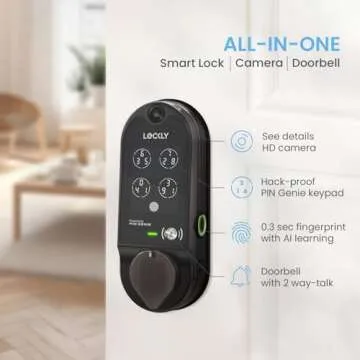 Lockly Vision Smart Lock with HD Video Doorbell & Fingerprint Access