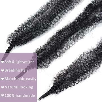 Springy Afro Twist Hair 8 Packs Marley Twist Braiding Hair Pre Separated Spring Twist Hair for Faux Locs Crochet Hair Kinky Twist for Braiding Synthetic Hair Extensions (1b#, 18inch(Pack of 8)