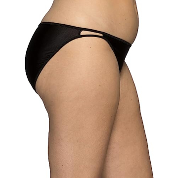 Vanity Fair Women's Silk String Bikini Panties - Midnight Black