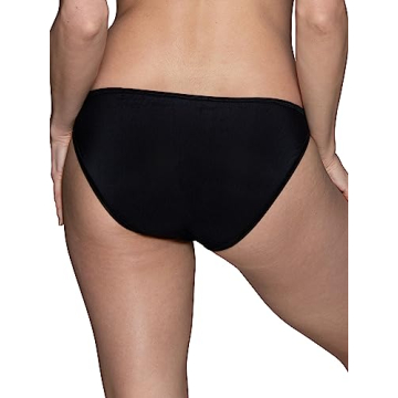 Vanity Fair Women's Silk String Bikini Panties - Midnight Black