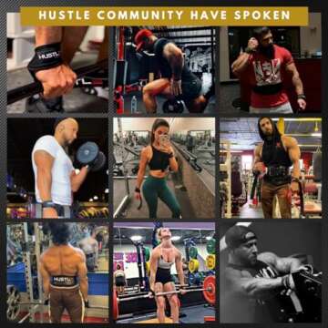 Hustle Lifting Straps Gym Wrist Wraps - The Best 24" Cotton Wrist Straps for Weightlifting to Support Grip and Lift Heavier - Ultimate Workout Deadlift Straps for Weight Lifting Men and Women