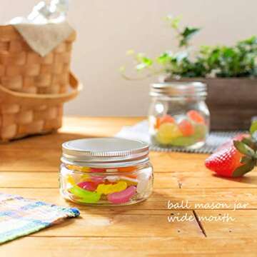 FRUITEAM 4 oz (Set of 12) Regular Mouth Mini Mason Jars with Lids, Glass Canning Jars Ideal for Food Storage, Jam, Body Butters, Wedding Favors, DIY Magnetic Spice