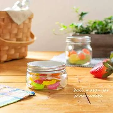 FRUITEAM 4 oz (Set of 12) Regular Mouth Mini Mason Jars with Lids, Glass Canning Jars Ideal for Food Storage, Jam, Body Butters, Wedding Favors, DIY Magnetic Spice