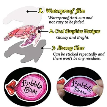 Waterproof VSCO Stickers for Teens - 50 Unique Designs