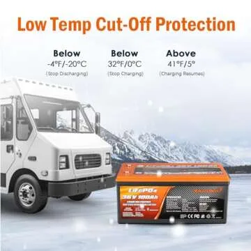 Enjoybot 36V 100Ah LiFePO4 Lithium Battery, Built-in 100A BMS and Bluetooth-Enabled, Low Temp Cut-Off Function and Peak Current 500A, 10 Years Lifetime Perfect for Golf Cart, RV, Trolling Motor, Solar