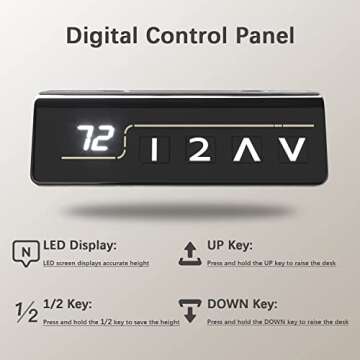 Furmax Electric Height Adjustable Standing Desk Large 40 x 24 Inches Sit Stand up Desk Home Office Computer Desk Memory Preset with T-Shaped Metal Bracket, Maple