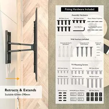 Bontec TV Wall Mount for 32-85" TVs - Full Motion Design