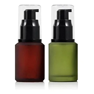 Ericotry 60ML Green Glass Refillable Lotion Pump Bottle