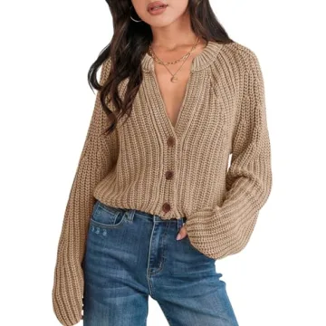 Stylish ReachMe Womens Chunky Cable Knit Cardigan
