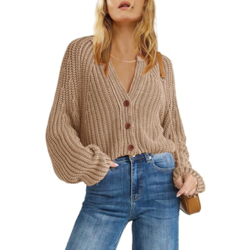 Stylish ReachMe Womens Chunky Cable Knit Cardigan