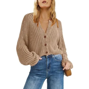 Stylish ReachMe Womens Chunky Cable Knit Cardigan