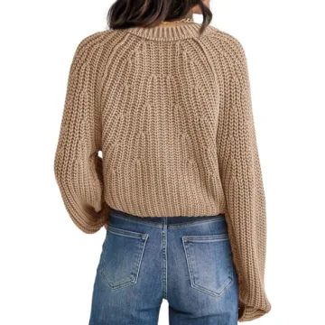 Stylish ReachMe Womens Chunky Cable Knit Cardigan