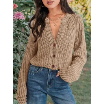Stylish ReachMe Womens Chunky Cable Knit Cardigan