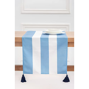 Hofdeco Premium Coastal Indoor Outdoor Dining Table Runner, 18"x72" Waterproof Boho Table Runner for...