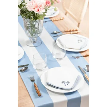 Coastal Table Runner 18x72 Waterproof for Indoor Outdoor
