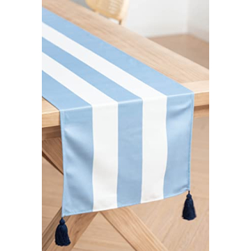 Coastal Table Runner 18x72 Waterproof for Indoor Outdoor