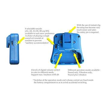 DRYEASY Bedwetting Alarm with Volume Control, 6 Selectable Sounds and Vibration