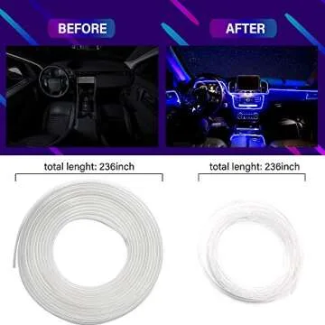 MAODANER Car LED Interior Strip Light, 16 Million Colors 5 in 1 with 236 inches Fiber Optic, Multico...