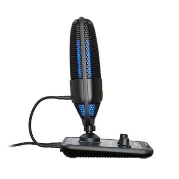 ROCCAT Torch USB Microphone, Studio-Grade Audio, PC Computer Gaming Wired Mic, RGB AIMO Lighting with Indicator, For Streaming, Recording, Podcasting, Quick Mute, Boom Arm Compatible, Black