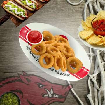 Magnolia Lane Arkansas Razorbacks Heavy Duty Melamine Oval Serving Platter 12” Party Platter Dish for Tailgating, BBQ’s, Poolside- Ideal Gift for Graduation/Alumni- Show Your SEC NCAA Team Spirit