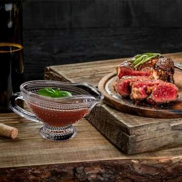 Elegant ZOOFOX Glass Gravy Boat Set for Special Occasions