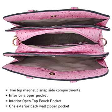 Women Handbag Wallet Tote Shoulder Hobo Bag Top Handle Satchel Purse Set 2pcs with 3 Compartments