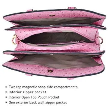 Women Handbag Wallet Tote Shoulder Hobo Bag Top Handle Satchel Purse Set 2pcs with 3 Compartments