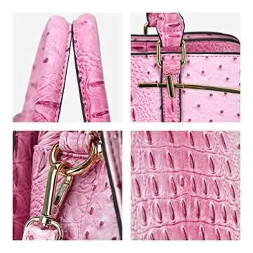 Women Handbag Wallet Tote Shoulder Hobo Bag Top Handle Satchel Purse Set 2pcs with 3 Compartments