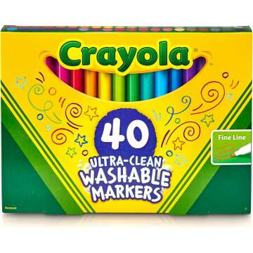 Crayola 40-Count Fine Line Washable Markers for Kids