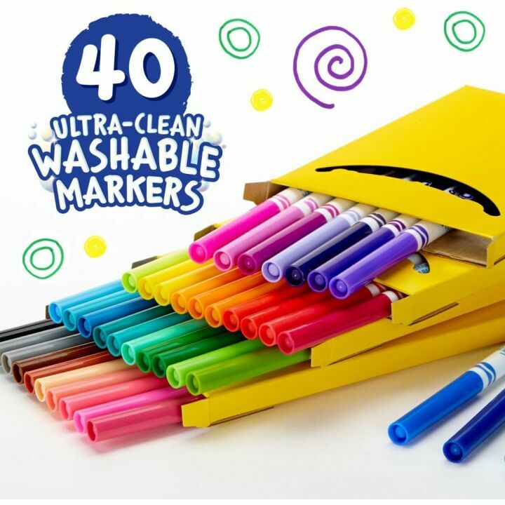 Crayola 40-Count Fine Line Washable Markers for Kids