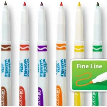 Crayola 40-Count Fine Line Washable Markers for Kids