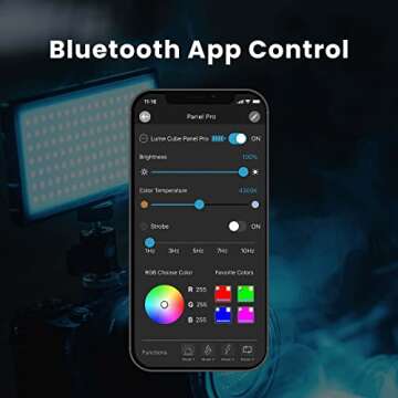 Lume Cube Panel Pro 2.0 RGB Camera Light | for Photography & Videography, fits Sony, Nikon, Canon, Panasonic, Fuji, and More | Bluetooth App, Adjustable Color, Camera Mount & Diffuser Included