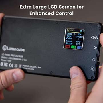 Lume Cube Panel Pro 2.0 RGB Camera Light | for Photography & Videography, fits Sony, Nikon, Canon, Panasonic, Fuji, and More | Bluetooth App, Adjustable Color, Camera Mount & Diffuser Included