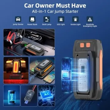 BIZEWO Car Battery Jump Starter with Foldable Light - 4000A