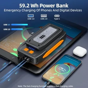 BIZEWO Car Battery Jump Starter with Foldable Light - 4000A