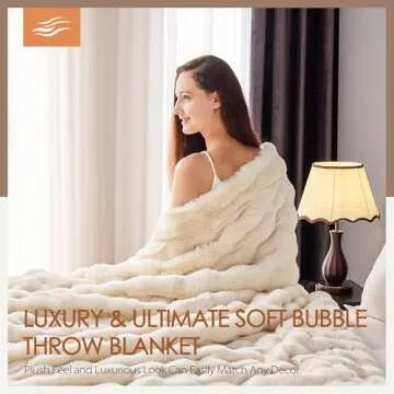 NORD ECO Fluffy Faux Fur Throw Blanket for Couch Sofa Bed, Cozy Soft Plush Faux Rabbit Fur Throw, Th...