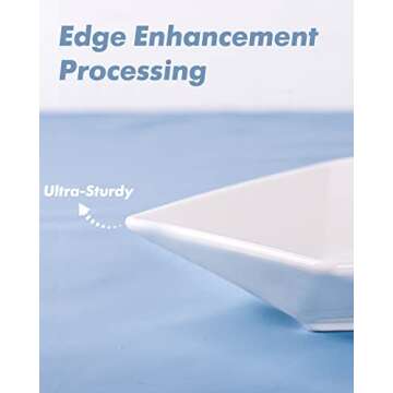 DELLING 13.7 inch Serving Platter, Geometric Serving Plates, White Porcelain Platters for Serving Food, Serving Trays for Party, Entertaining, Appetizer, Fruit, Salad, Oven Safe Dinnerware Set of 3