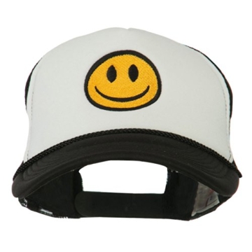 e4Hats.com Smile Face Embroidered Foam Mesh Back Cap - Fun and Comfortable for Everyone
