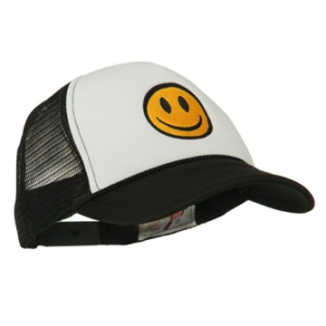 Smile Face Embroidered Foam Mesh Back Cap for All Ages