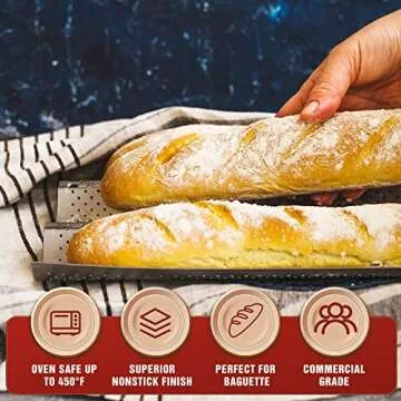 KITESSENSU Nonstick Baguette Pan for Perfect French Bread
