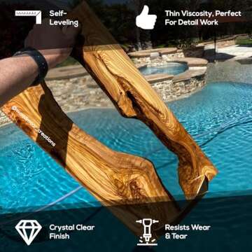 24 Hour Deep Pour Epoxy Resin 3 Gallon / 384 oz Kit, Liquid Glass Clear, Fast Cure, Casting Resin, Bubble Free, DIY Thick Pour, Heat Resistant, Charcuterie Boards, Serving Trays & Resin Coasters