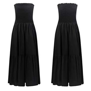 Stylish R.Vivimos Floral Print Strapless Midi Dress for Summer