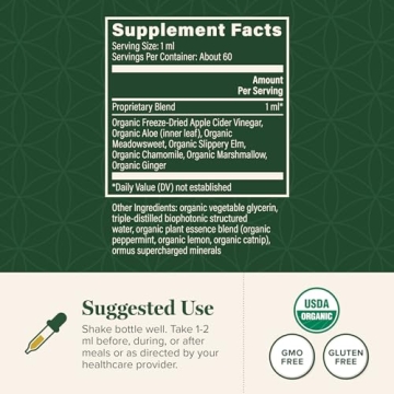 Organic Acid Reflux Relief Supplement - Fast-Acting Digestive Aid - 2 Fl oz