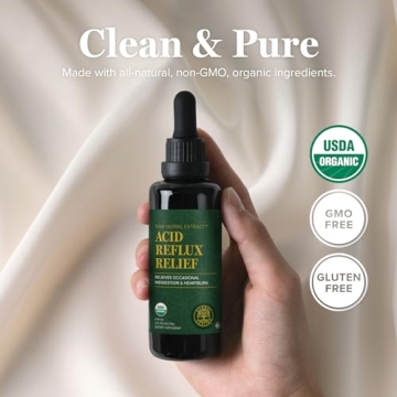 Organic Acid Reflux Relief Supplement - Fast-Acting Digestive Aid - 2 Fl oz