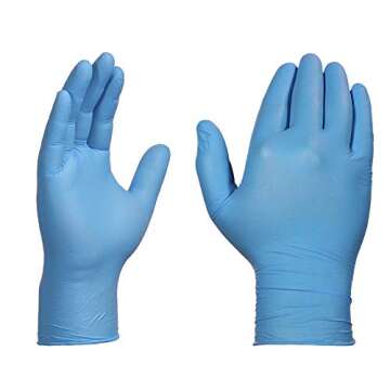 AMMEX Blue Nitrile Disposable Exam Gloves, 3 Mil, Latex & Powder Free, Food-Safe, Textured, Non-Ster...