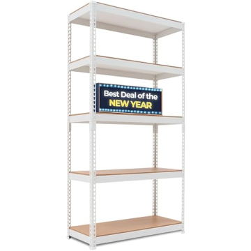 HOMEDANT 5 Tier Adjustable Laminated Heavy Duty Shelving Unit