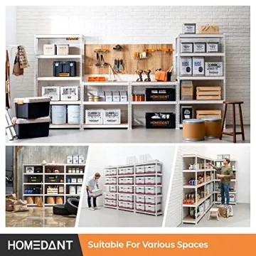 HOMEDANT Adjustable Heavy Duty 5 Tier White Shelving Unit